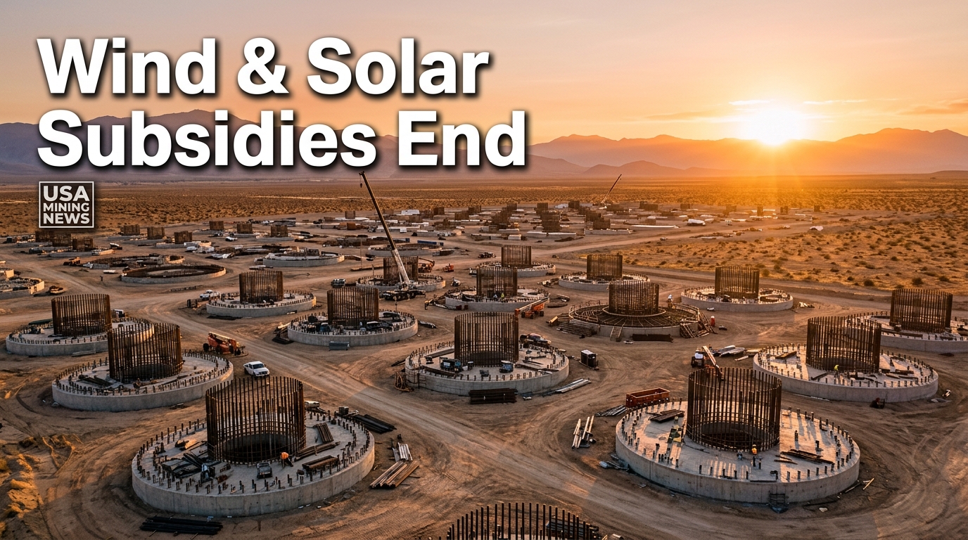 Secretary Wright Applauds End of New Federal Wind and Solar Subsidies - Mining Industry News
